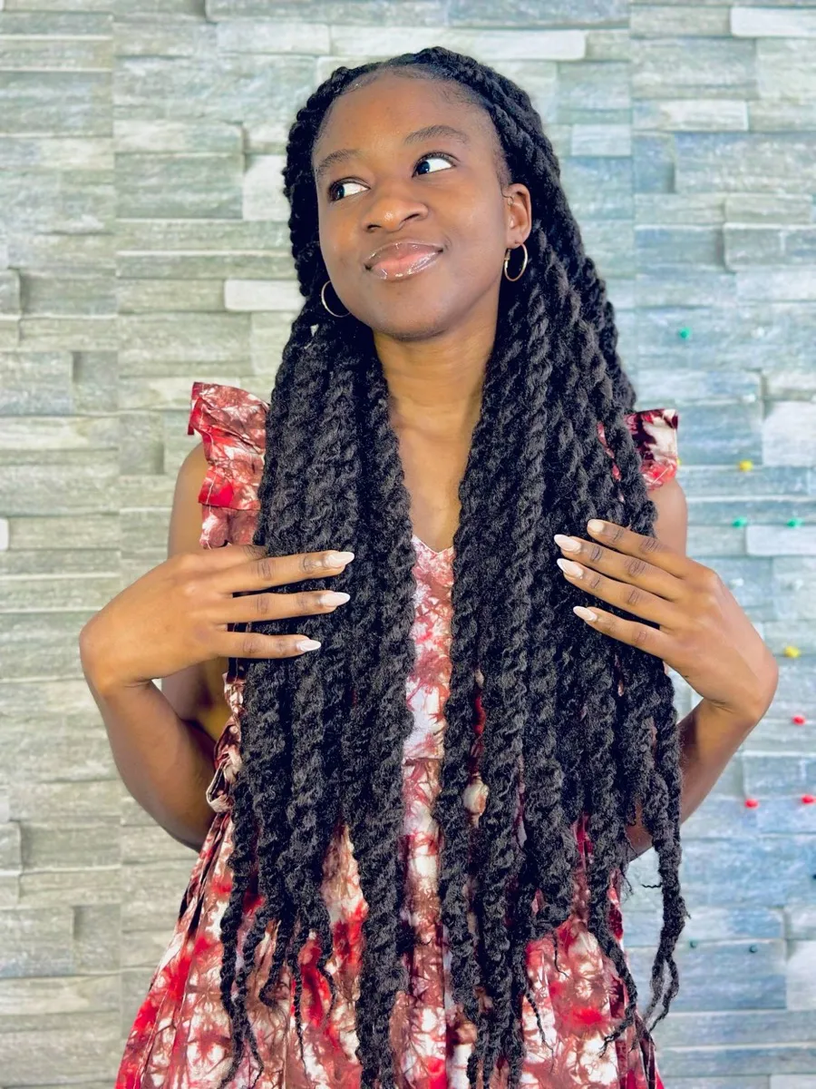 Box braids longueur midi